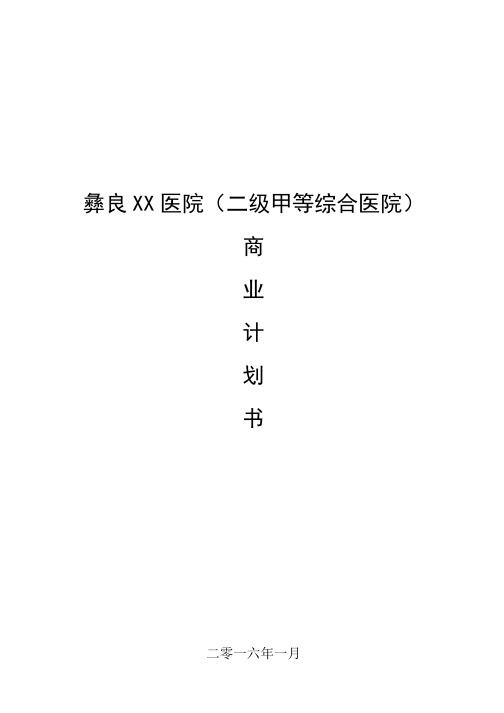 xx医院商业计划书