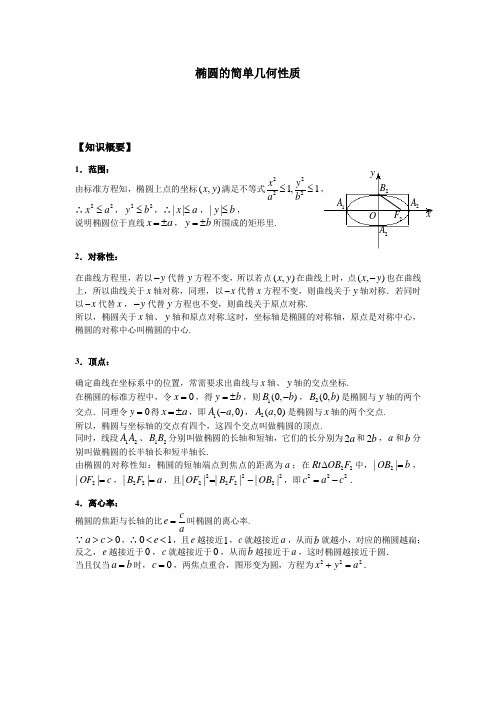 椭圆的几何性质