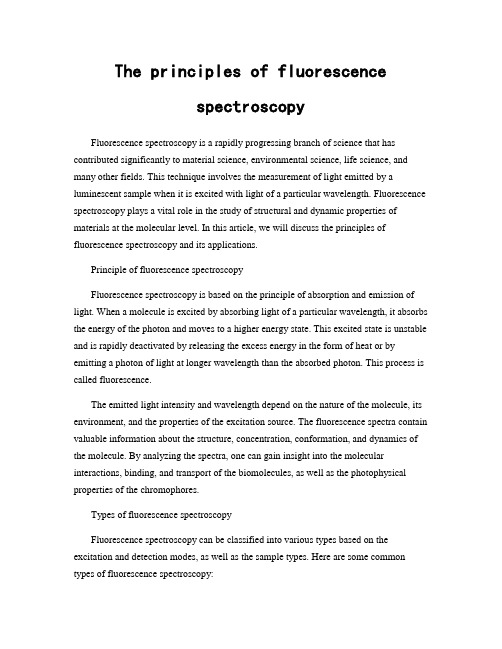 The principles of fluorescence spectroscopy