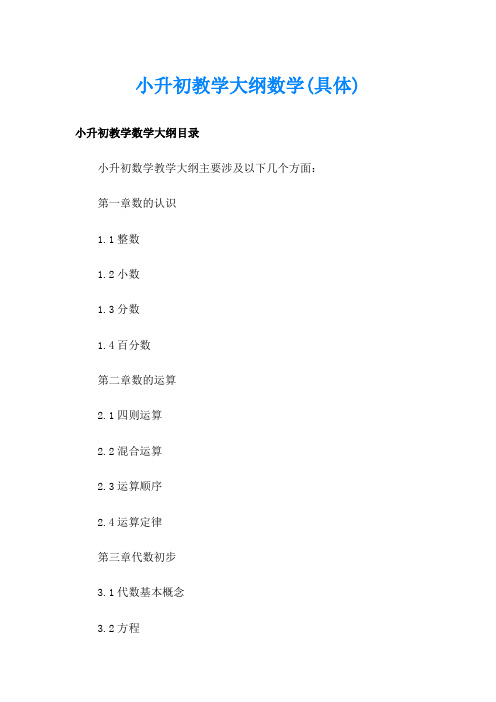 小升初教学大纲数学(具体)