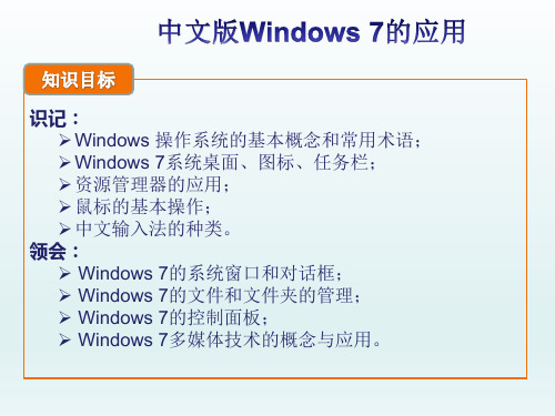 计算机应用基础(win7+office 2010版本)学习单元一