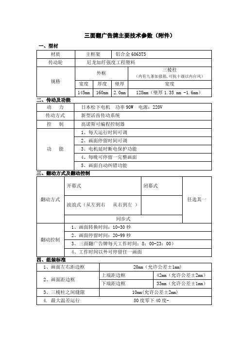 三面翻广告牌主要技术要求(附件)111