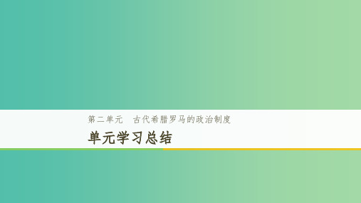 江苏专用2018-2019学年高中历史第二单元古代希腊罗马的政治制度单元学习总结课件新人教版必修1 