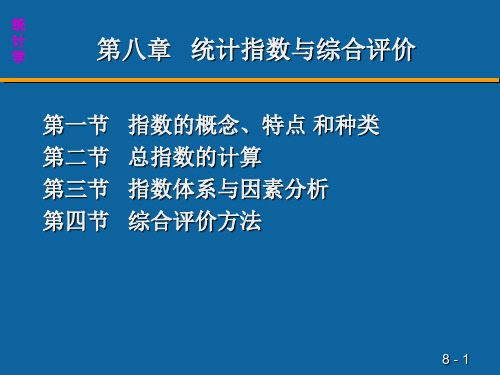 第八章统计指数与综合评价-PPT精品