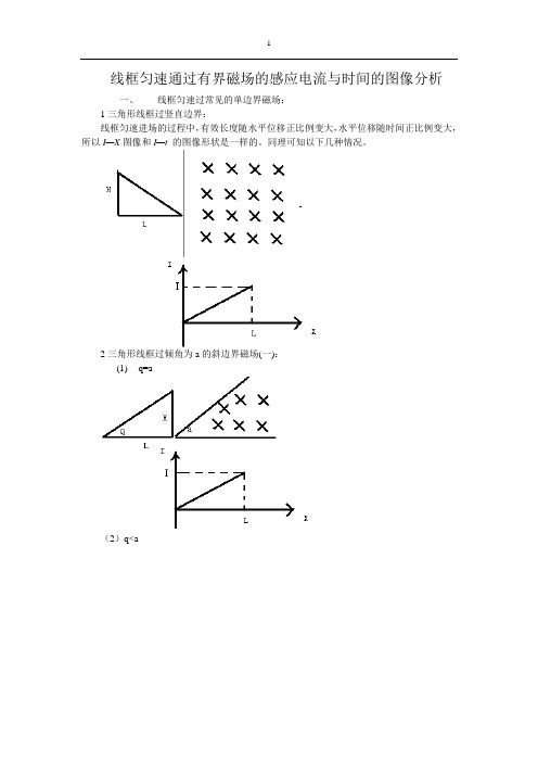 线框匀速通过有界磁场的感应电流与时间的图像分析