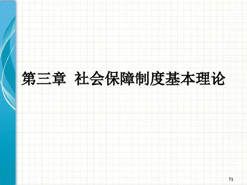 《社会保障》课件——第三章、社会保障制度基本理论