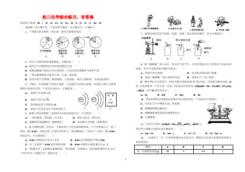 初三化学综合练习 有答案