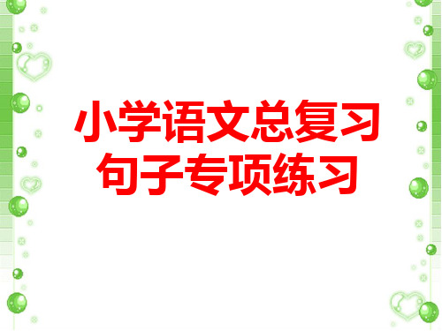 小学语文总复习句子专项练习ppt课件