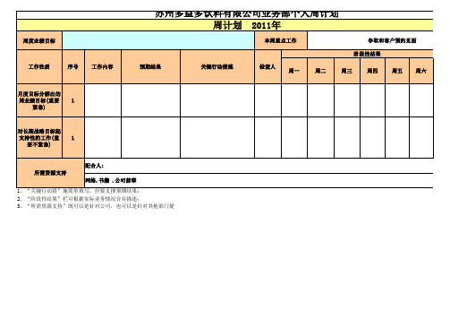 模板--周结果周计划