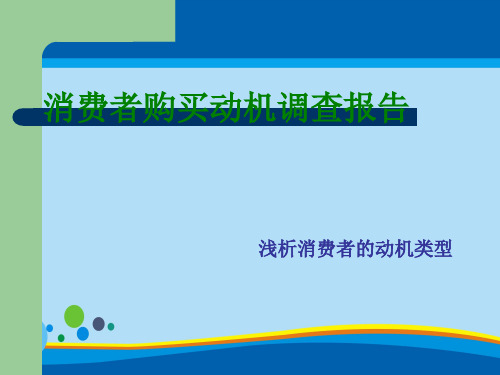 消费者购买动机调查报告(ppt 12页)