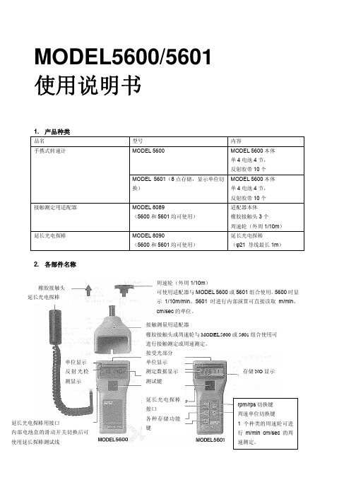 日立5600 5601手携式转速计使用说明书