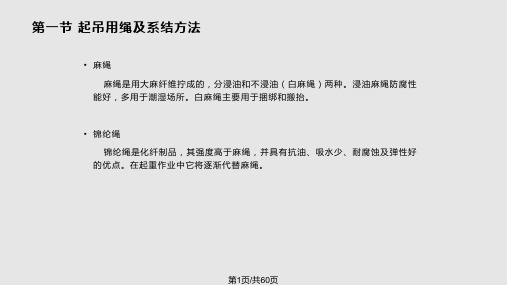 起重常用工具麻绳钢丝绳卡环葫芦页PPT课件