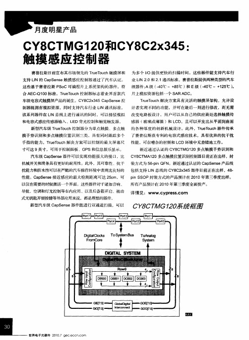 CY8CTMG120和CY8C2x345：触摸感应控制器