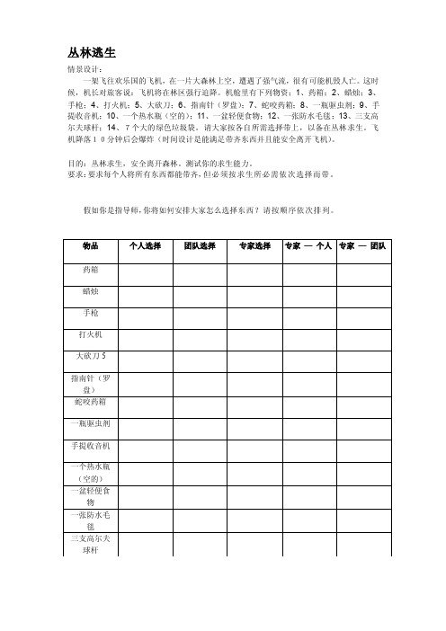 丛林求生轨则[最新]