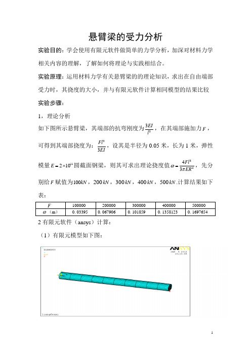 悬臂梁的受力分析