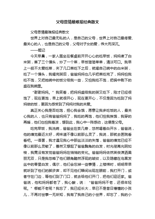 父母恩情最难报经典散文