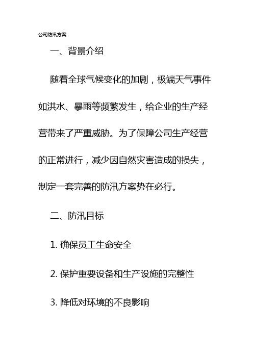 公司防汛方案