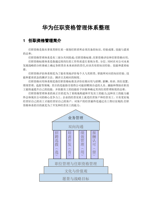 华为任职资格管理体系整理