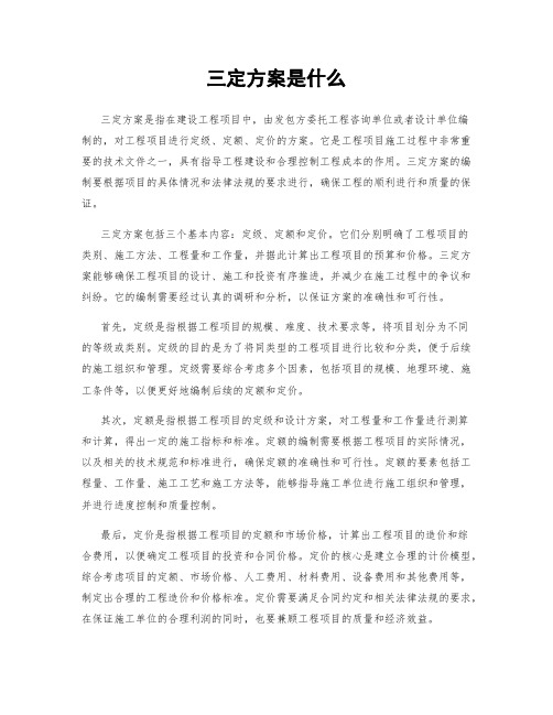 三定方案是什么