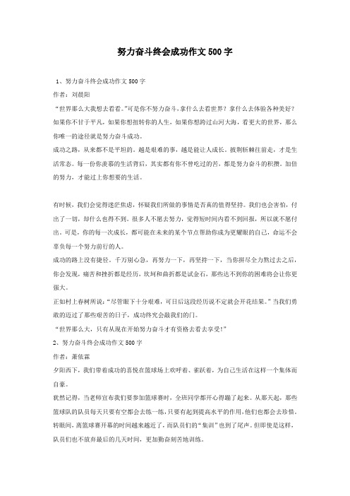 努力奋斗终会成功作文500字