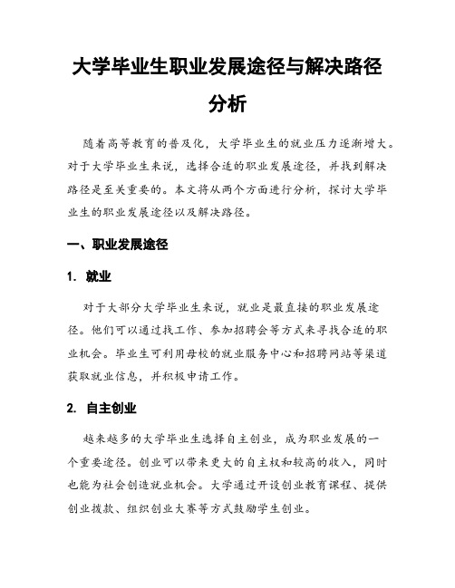 大学毕业生职业发展途径与解决路径分析