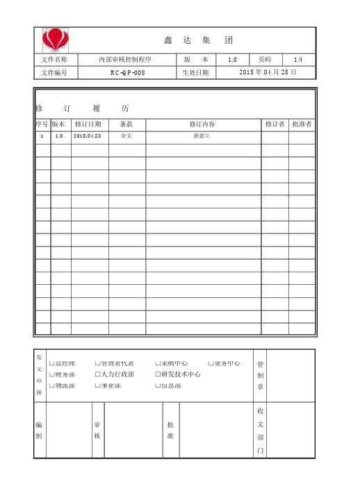 RCQP008内部审核控制程序.doc