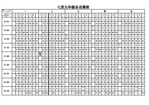 2011-2012总课表