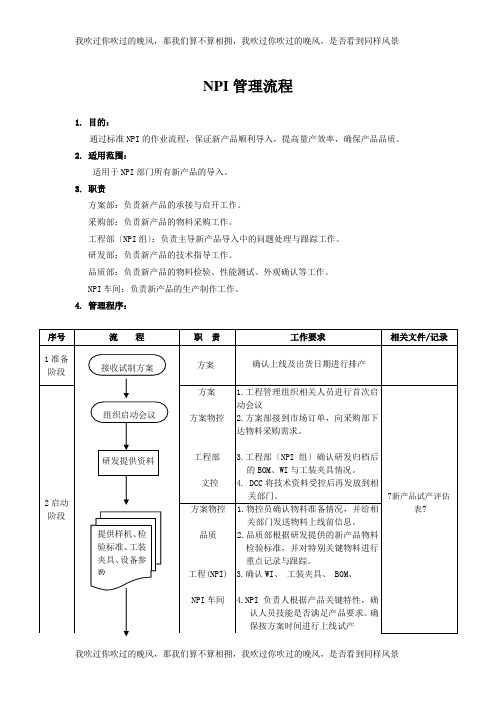 NPI管理流程