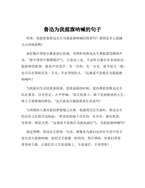 鲁迅为我摇旗呐喊的句子