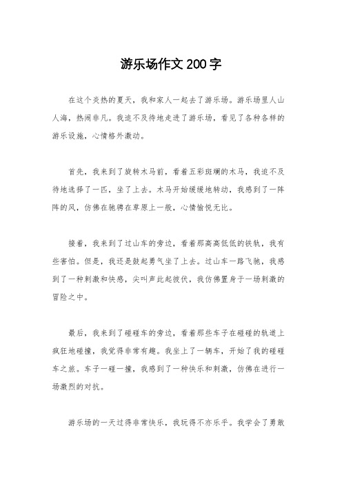 游乐场作文200字