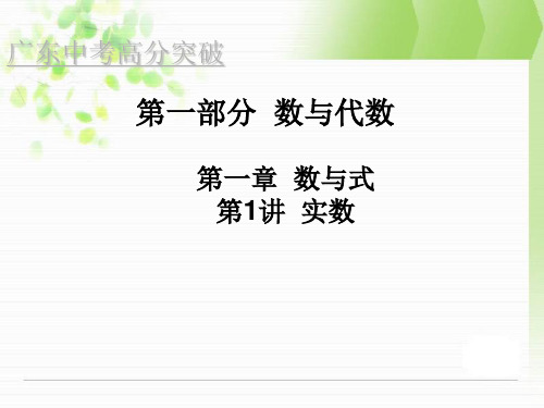 广东中考数学高分突破课件第一章数与式 第1讲实数