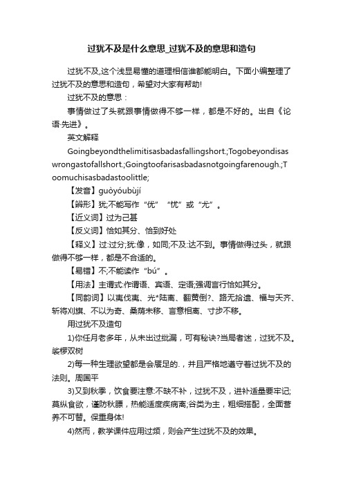 过犹不及是什么意思_过犹不及的意思和造句