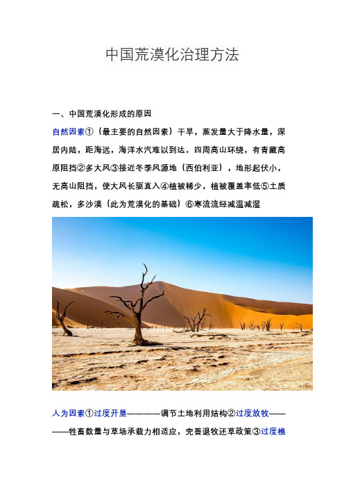 中国荒漠化治理方法