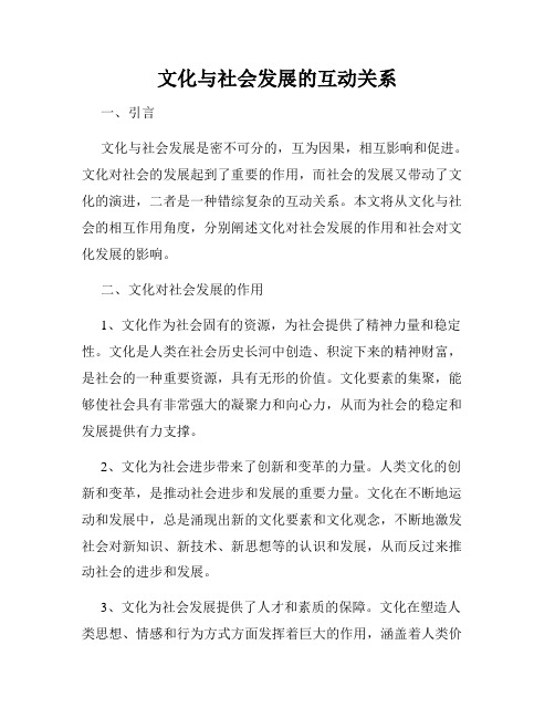 文化与社会发展的互动关系