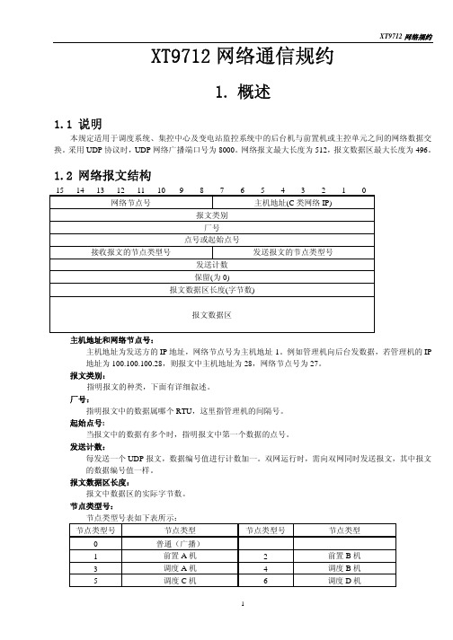 XT9712通信规约说明