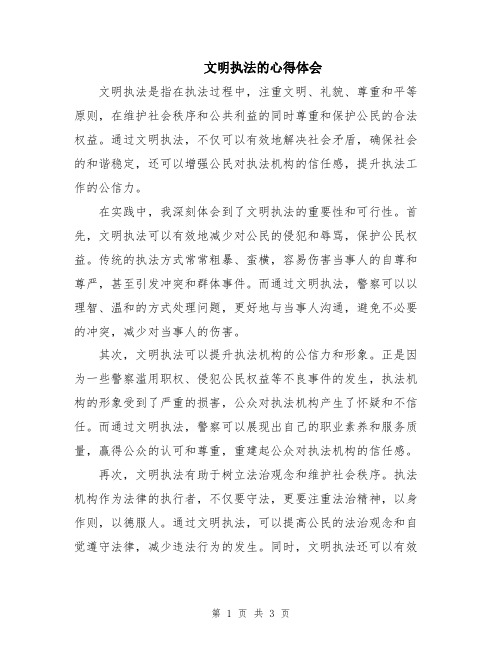 文明执法的心得体会