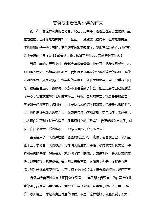 感悟与思考是时评类的作文