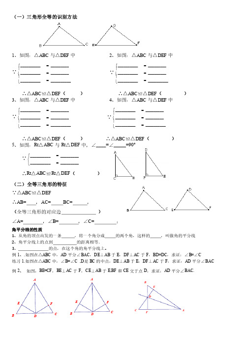 初二数学《全等三角形》习题