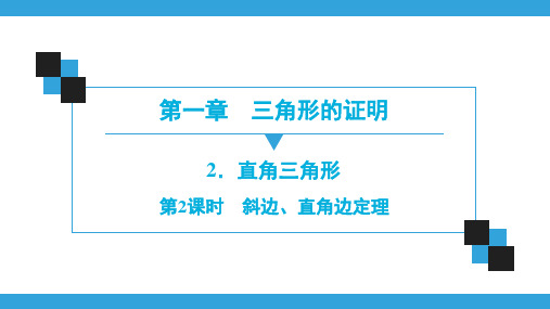 数学八年级下册北师大版第1章  2.  第2课时 斜边、直角边定理