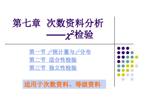 《生统》第七章  次数资料分析——X2检验