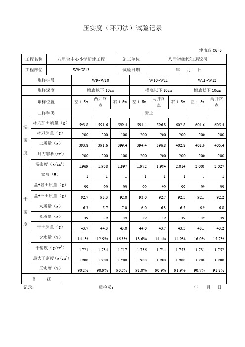 压实度表格