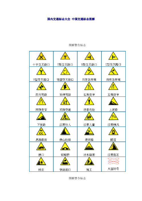 国内交通标志大全