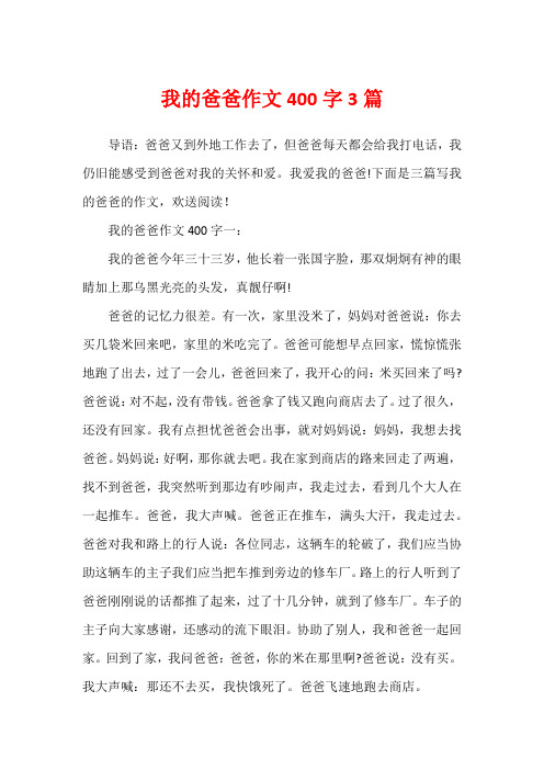 我的爸爸作文400字3篇