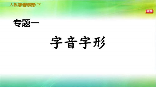 统编人教部编版初中语文七年级下册语文专题一 字音字形