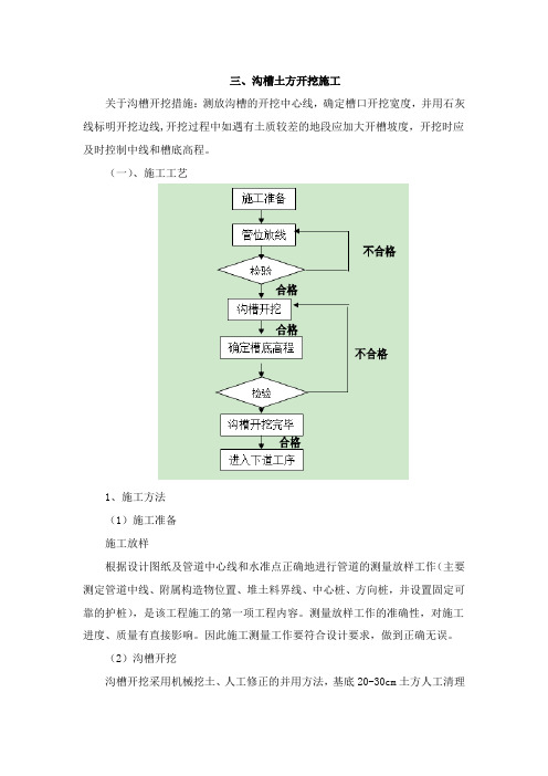 沟槽土方开挖施工