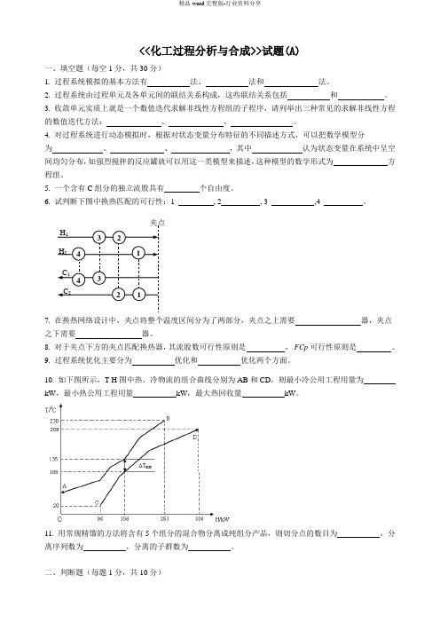 化工过程分析与合成A