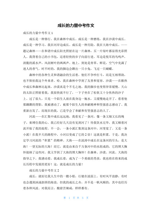 成长的力量中考作文