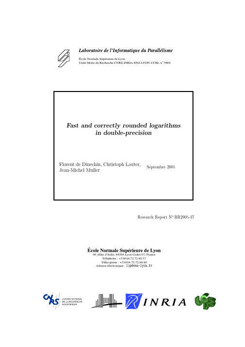 Fast and correctly rounded logarithms in double-precision