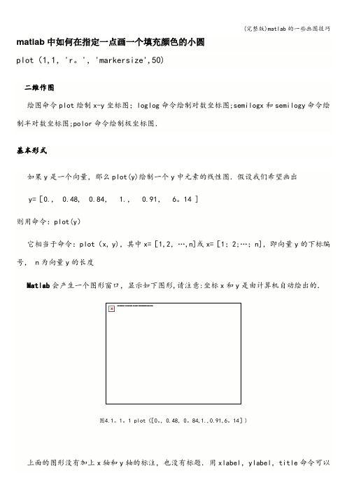 (完整版)matlab的一些画图技巧