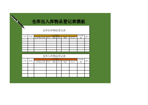 仓库出入库物品登记表